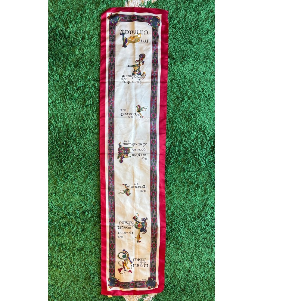 Vintage Texture The Book of Kells Celtic Irish Polyester Scarf 52"x12"